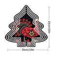 thumbnail image 3 of Decorative Metal Hanging Christmas Tree Wind Spinner - Intricate Red & Gold Patterns with Floral & Geometric Elements for Garden, 3 of 7