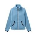thumbnail image 5 of Zynoxe Women's Fuzzy Fleece Jacket Winter Stand Collar Zip Up Long Sleeve Coral Fleece Coat with Pockets Windproof Warm Plus Size Coat for Dailywear Gray M, 5 of 6