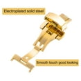 thumbnail image 5 of Push Button Folding Deployment Clasp Solid Steel Buckle for 18mm Leather Watch Strap, Gold Tone, 5 of 5