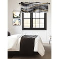 thumbnail image 3 of Kitchen Valances for Window, Modern Abstract Marble Texture Light Filtering Rod Pocket Valance Curtain, Black Gold Stripe Water Ripple Short Curtains Window Topper for Bedroom 42x12in, 3 of 9