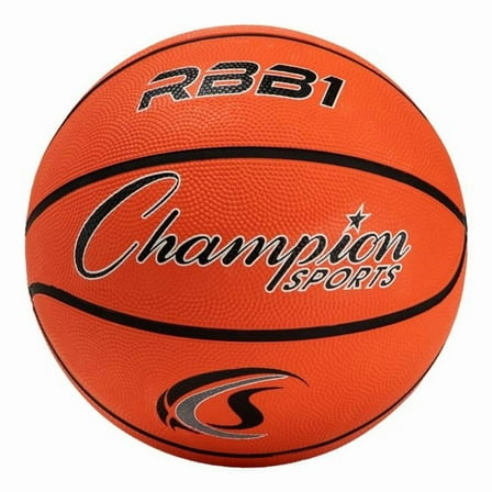 Champion Sports RBB1WH Rubber Basketball - White - Size 7