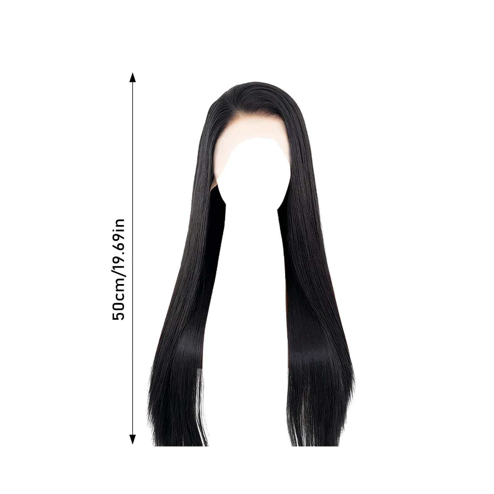 Long Straight Synthetic Wig for Women, Dark Brown Natural Looking Full Hair Wig for Daily Wear(Black,55cm)