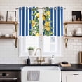 thumbnail image 2 of Blue Stripes Lemon Kitchen Curtains Small Short 39 Inch Length, Spring Fruit Flowers Leaves Line Grommet Top Bedroom Living Room Curtains, Light Filtering Cafe Curtain Drapes 2 Panels Set 55''x39'', 2 of 9