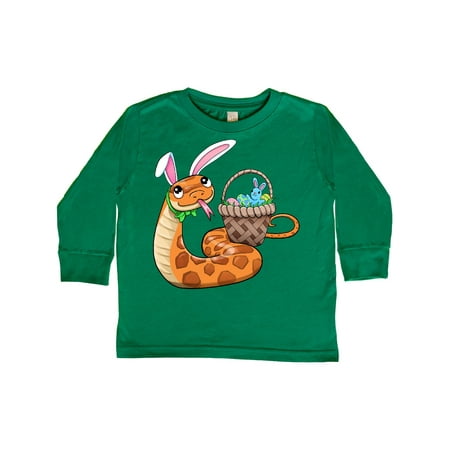 

Inktastic Easter Cute Snake with Basket and Bunny Ears Gift Toddler Boy or Toddler Girl Long Sleeve T-Shirt
