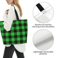 thumbnail image 3 of Balery Buffalo Plaid Green Black Bolsa Tote Estilo Estético con Cremalleras, Bolsa de Hombro, Bolsa de Compras Grande y Plegable, 3 of 8