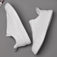 thumbnail image 3 of Dark Gray Genuine Leather Slip-On Navy Elastic Band Platform Casual Shoes, 3 of 5
