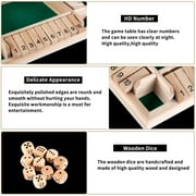 1-4 Players Shut The Box Dice Game,10 Numbers Traditional Wooden Pub Bar Board Family Game Dice for and Adults