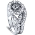 thumbnail image 4 of Pompeii Vintage Halo Diamond Engagement Ring Setting Semi Mount Matching Wedding Band, 4 of 4