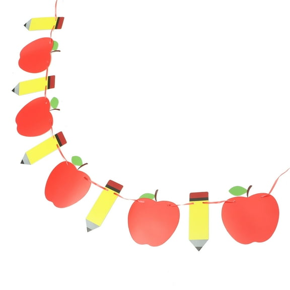 unbranded Apple Garland Pencil Flag School Party Decoration Bright Color Banner