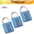 thumbnail image 4 of HUGFEGWE 10 Digit Combination Padlock Push Button Digital Lock for Suitcase Luggage Drawer Door Toolbox,Fixed Gym Cabinet Door Toolbox Padlock Gym Sports School and Employee Lock,Blue 3PCS, 4 of 9