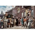thumbnail image 2 of Ferris, Jean Leon Gerome 32x23 White Modern Wood Framed Museum Art Print Titled - Washingtons Inaugration at Philadelphia, 2 of 4