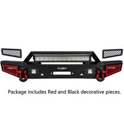 Vijay Compatible with 2021-2022-2023-2024-2025 Bronco Front and Rear Bumper Textured Black Steel with Lights and D-rings