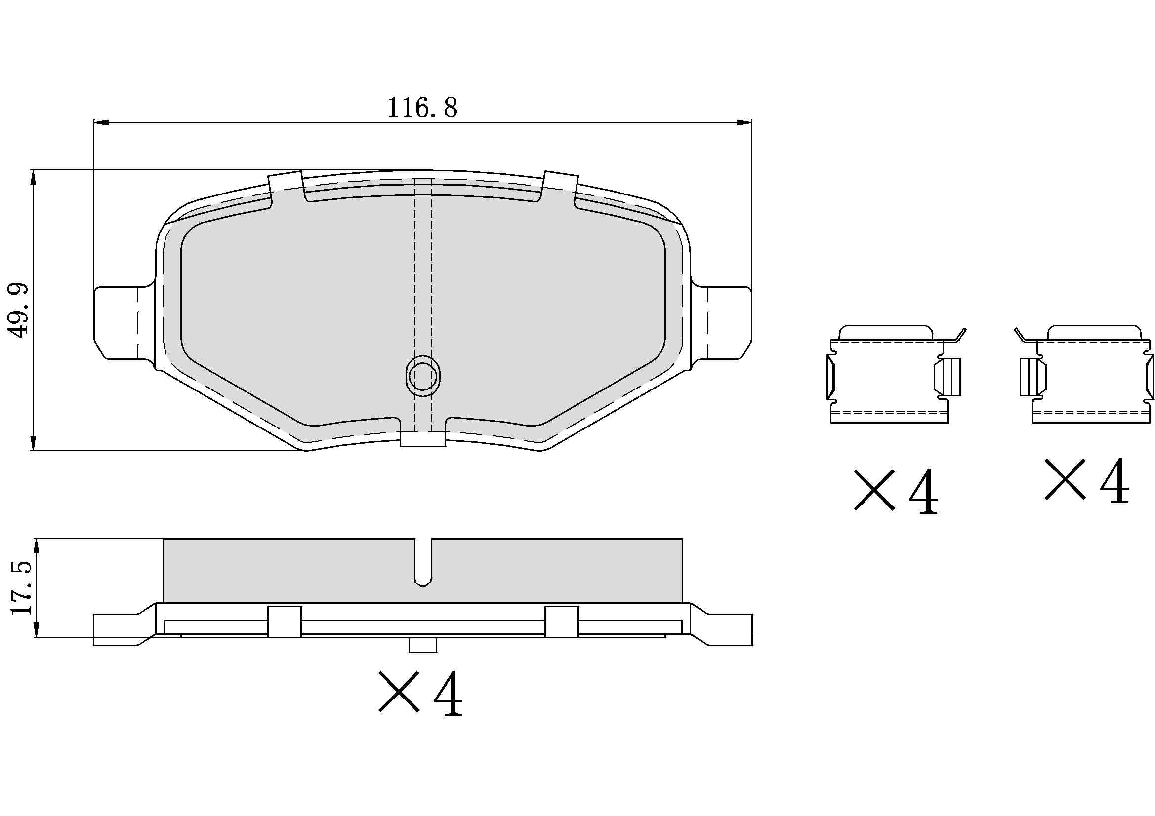 Ultra HC 1000 Brake Pad Set, Rear HC10.1377.0.F, Ford Explorer 2016-2011