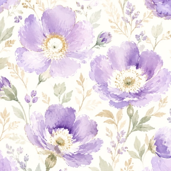 Peel and Stick Wallpaper Purple Floral Picture Modern Painting Purple Flowers Wall Mural 17.7in x 9.8ft Self Adhesive Removable Wall Paper Renter Friendly Wallpaper for Nursery Bedroom Cabinets
