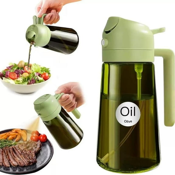 THZY 16oz/470ml 2-in-1 Premium Glass Food-Grade Oil Sprayer & Dispenser, 1-Count
