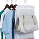 thumbnail image 3 of Organizador de bolsos y carteras colgantes de malla de tela con 8 bolsillos para armario, paquete de 2, blanco, 122 x 35 cm, 3 of 8