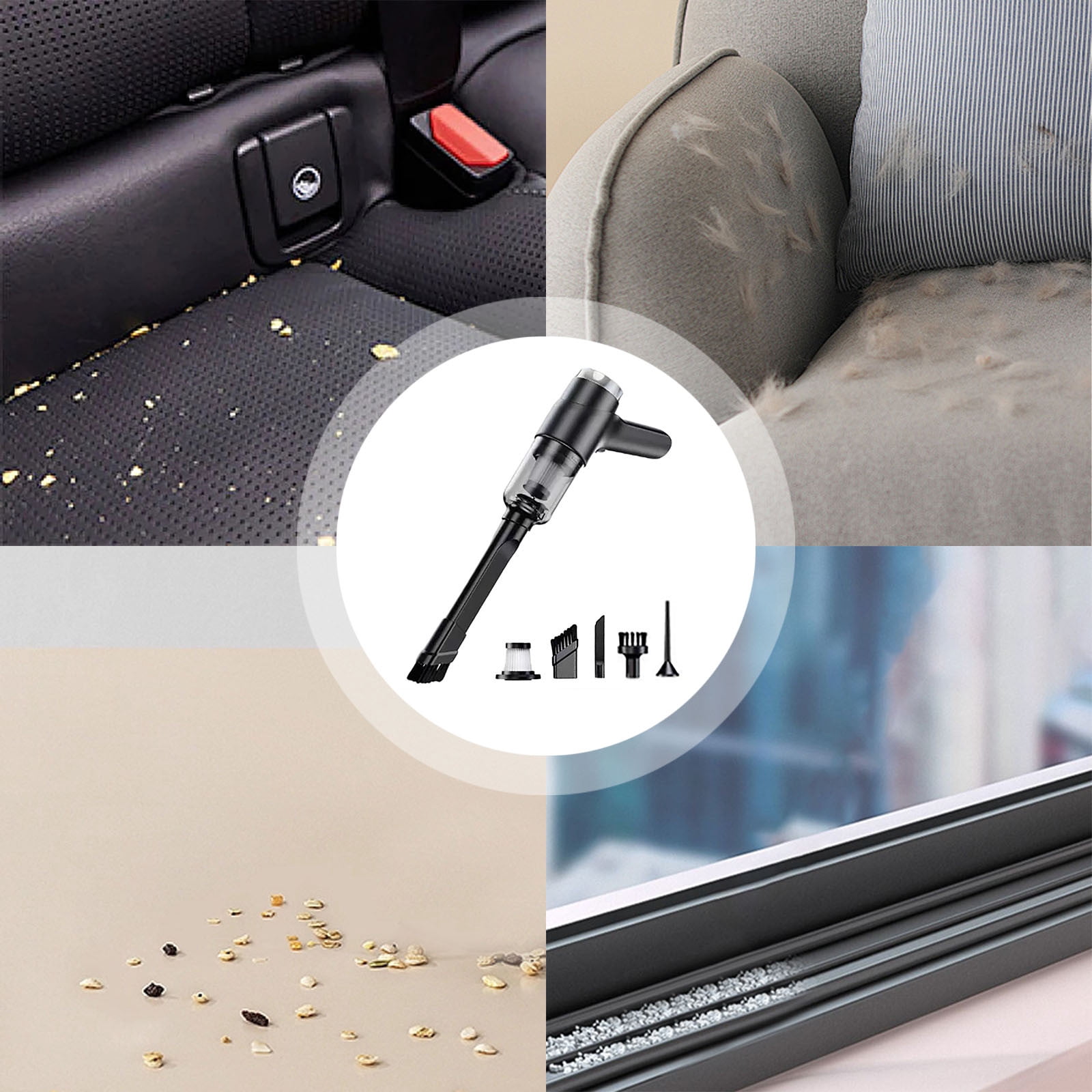 Clearance Sale! Handheld Cordless Vacuum Cleaner Handheld Car Vacuum Cleaner Wireless Power Small Portable Rechargeable Handheld Vacuum Cleaner Suitable for Pet Hair Bed Home Kitchen Cleaning