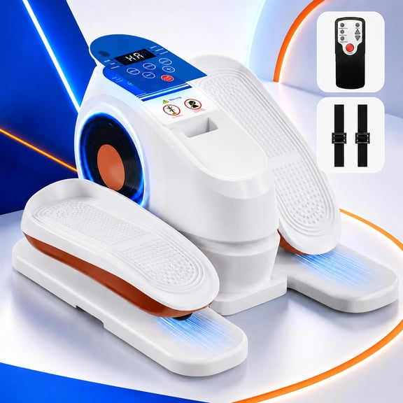 USLIM Electric Under Desk Elliptical Machine, 16 Adjustable Speeds, Remote Control, Quiet Seated Leg Exerciser for Seniors, White