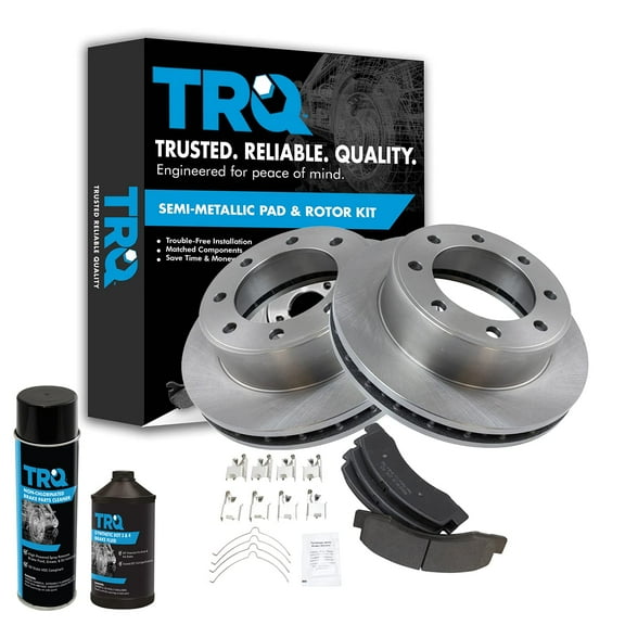 TRQ Front Disc Premium Posi Semi Metallic Brake Pad & Rotor Kit w/Chemicals BKA17892 Fits select: 1999-2004 FORD F250, 1999-2004 FORD F350