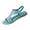 Blue, variant on Women Rhinestone Sandals T-Strap Buckle Bohemian Pearl Crystal Flat Sandals