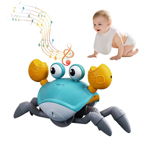 Labymos Crawling Crab Toy Baby Toys with Music & Light Tummy Time Toys Interactive Musical