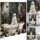thumbnail image 4 of Cortina Ducha Lindo Dibujos Animados Fantasmas Set Halloween Lavible Baño Poliéster Tela Espeluznante para Decoraciones, 4 of 9