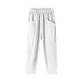 thumbnail image 4 of Bigersell Women's High Waist Pants Full Length Pants Fashion Women Casual Summer Wear Pants Solid Color Cotton And Linen Trousers Ladies' High Waist Pants, 4 of 5