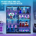 thumbnail image 5 of VANACC 32"×16" Display Cabinet with Glass Doors and RGB Lights, 4-Tier Storage Display Case, Adjustable Shelves, MDF and Tempered Glass, Black, 5 of 10