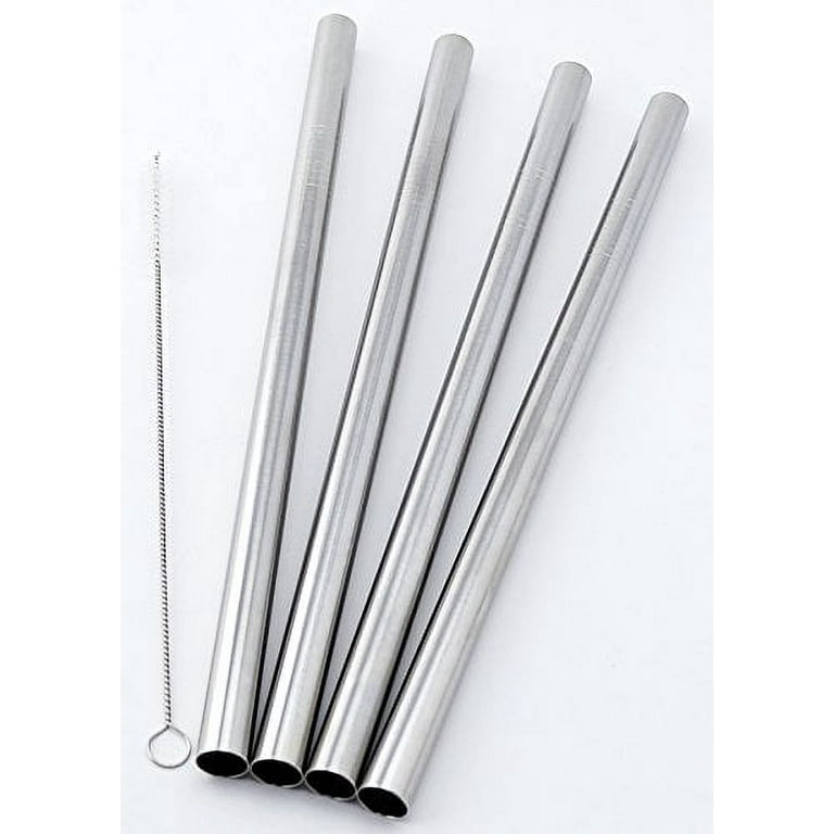 8 Piece 12 inch Extra Long Reusable Metal Stainless Steel Thick Drinking Straws