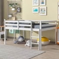 thumbnail image 2 of Full Size Loft Bed,Solid Wood Loft Bed with Guardrail and Built in Ladder,Loft Bed Frame with Underbed Space,Classic Low Loft Bed with Storage for Kids Teens Bedroom,No Box Spring Needed,White, 2 of 7