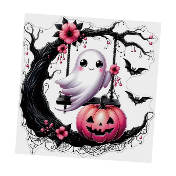 Pegatinas de pared de Halloween, decoración de fiestas de miedo, regalos, arte, pegatinas de fantasmas espeluznantes 38 cm x 39 cm