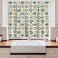 thumbnail image 2 of Ambesonne Compass Kitchen Curtains, Marine Inspired Retro, 55"x39", Beige Teal, 2 of 3