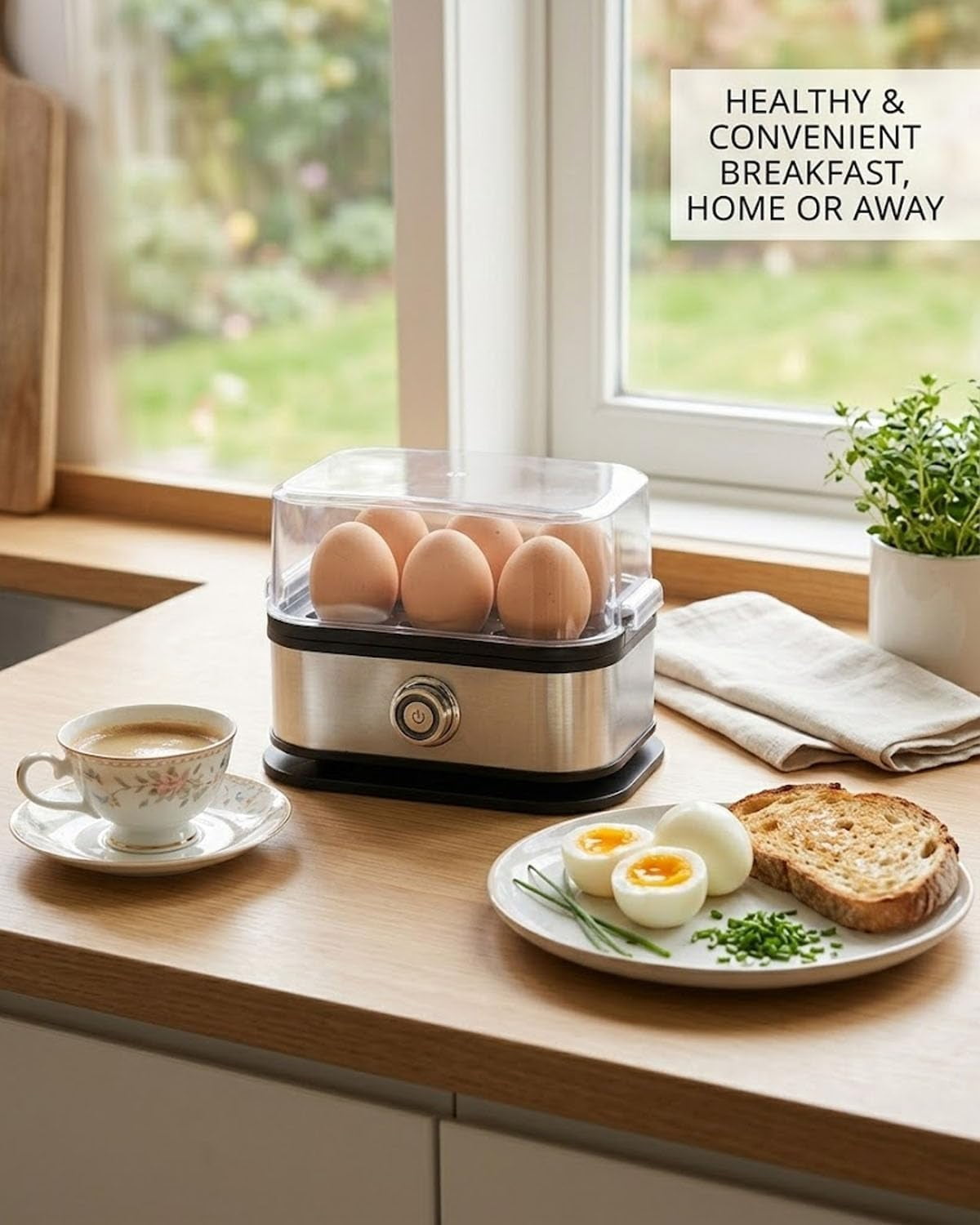 110v Multifunctional Egg Steamer with Clear Lid– 6-Egg Capacity,Stainless Steel Electric EggCooker,Compact & Portable Mini EggBoiler,Auto Shut-Off,Dry-Burn Protection,Soft Medium Hard BoiledEggs (1)
