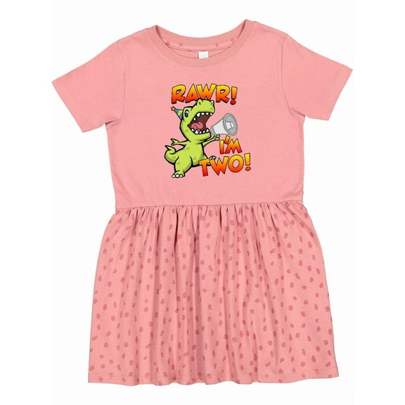 Inktastic Rawr I'm Two Dinosaur Girls Toddler Dress