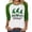 Green#18, variant on JTZGDY Plus Size St. Patrick's Day Tops for Women Dressy Casual Raglan 3/4 Sleeve Green Gilter Shamrock Print Round Neck Graphic T-Shirts Trendy Oversized Holiday Outfit Clothes Green#03 XXL