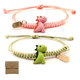 thumbnail image 1 of Set 2 Pulseras Ajustables Dinosaurios - Verde Y Rosa Bonita Pulsera Pareja Xtellar rosa, 1 of 4