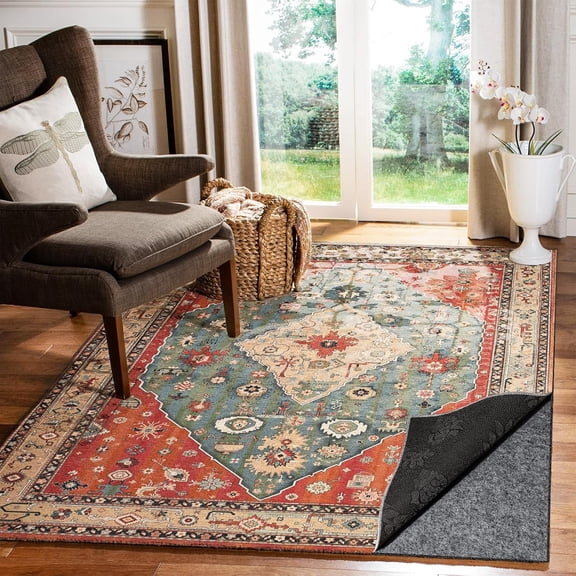Waterproof Rug Pad, 5x8 Ft Under Area Rug Carpet Pad, Non Slip Rug Pads for All Floors and Hardwood Floors Finishes, Keep Carpets in Place Soft and Prevent Rug from Wrinkling or Buckling