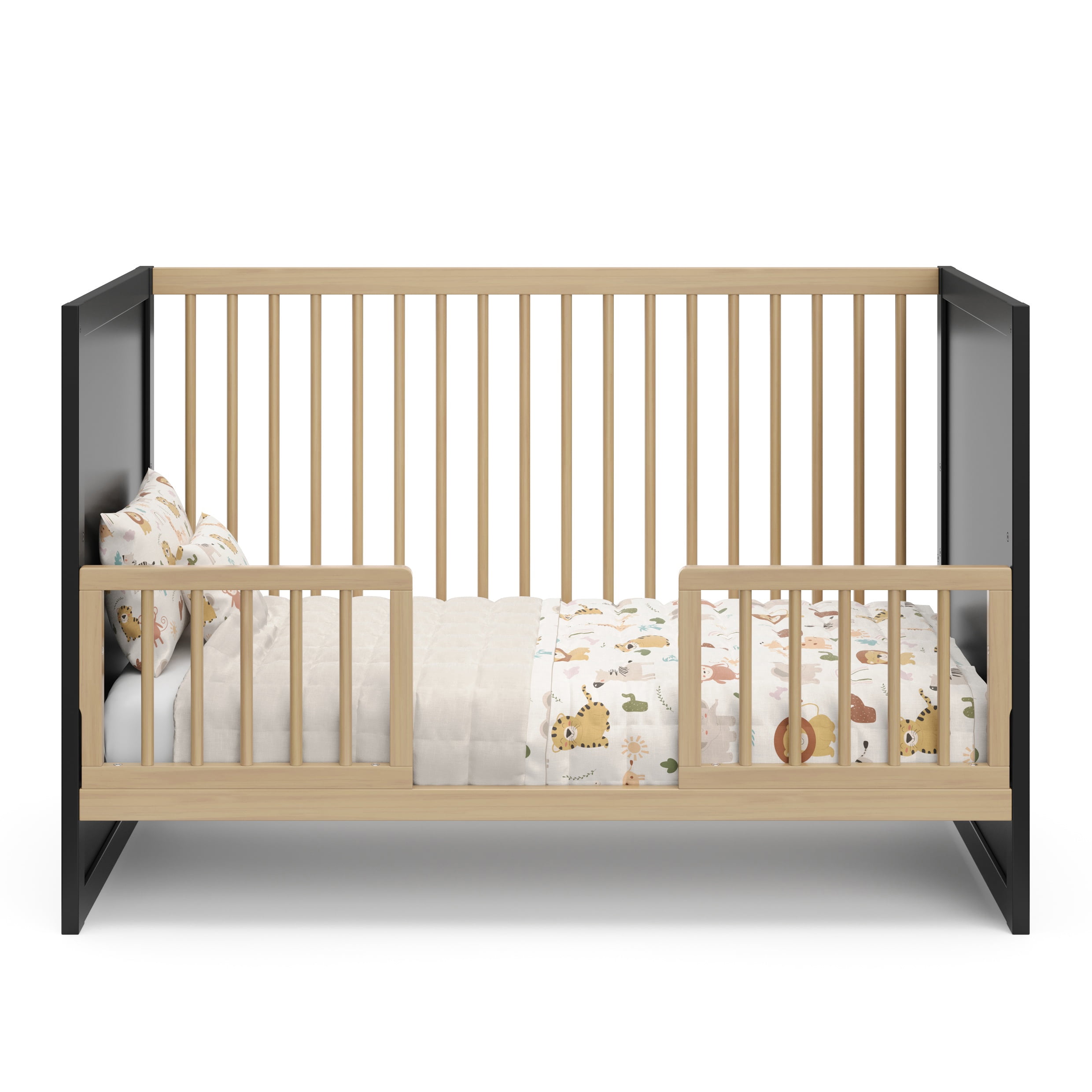 Storkcraft Calabasas 3-in-1 Convertible Baby Crib, Black with Driftwood