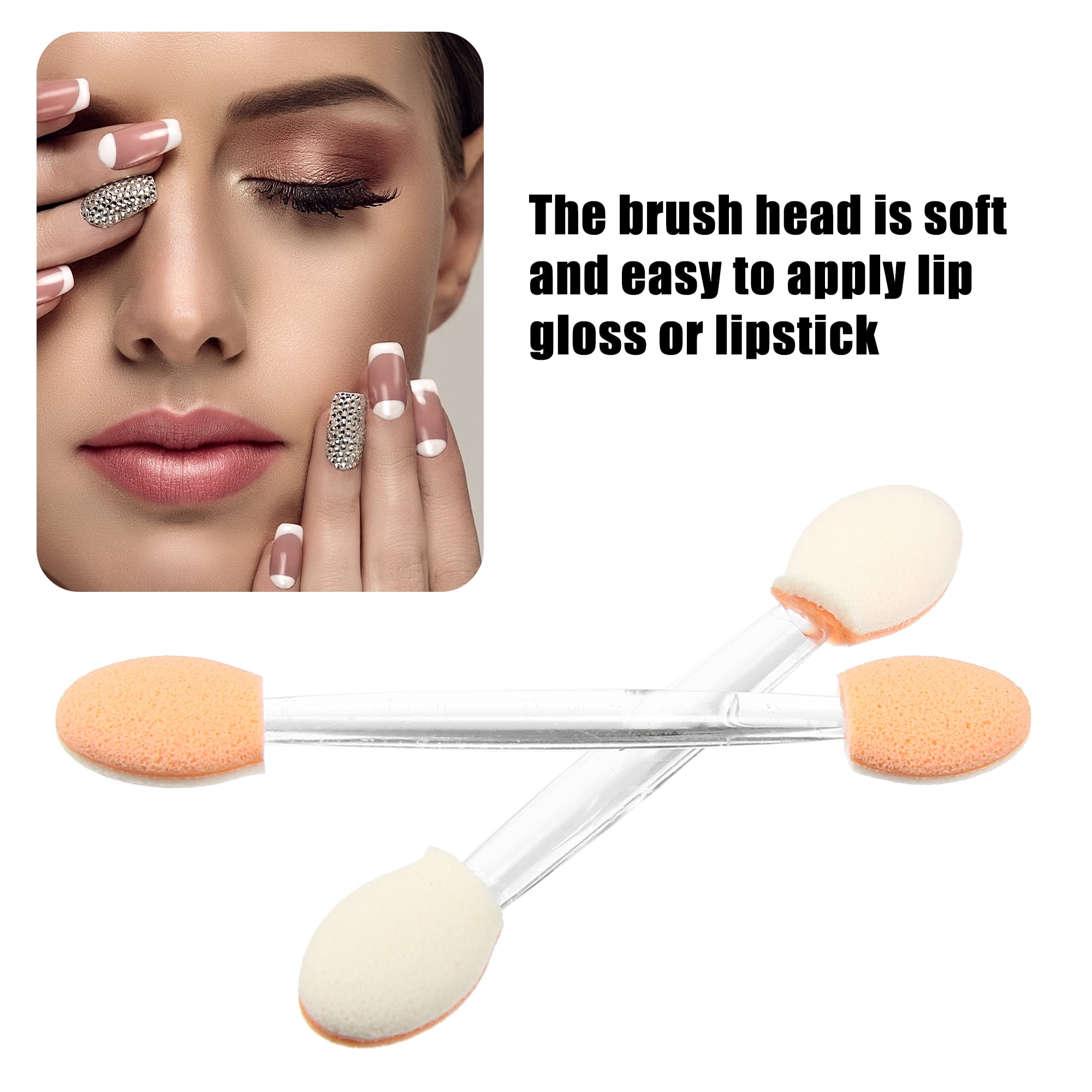 Unique Bargains 50 Pcs Dual Sided Eye Shadow Sponge Applicators with Container for Makeup