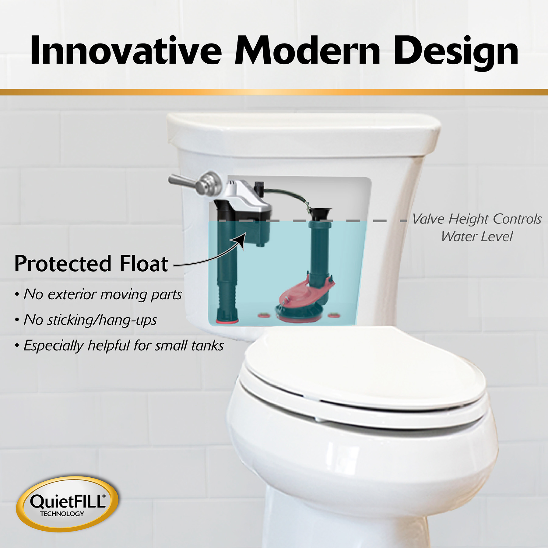Korky QuietFILL Platinum Toilet Fill Valve and 2" Flapper Kit photo 7