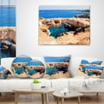 thumbnail image 4 of Designart Cavo Cape Greco Natural Bridge - Landscape Photography Throw Pillow - 18x18, 4 of 5