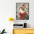 thumbnail image 5 of Moonow7 Ornate Tabby Cat Christmas Wall Art with Red Bow - Whimsical Folk Art Print for Holiday Decor, Poster for Living Room, Bedroom & Kitchen, Gift for Cat Mom, Unframed Size 40x50cm / 16x20", 5 of 13