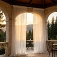 thumbnail image 6 of 6 Pack Outdoor Curtains 78.7 X 90.6 In White Voile Mesh Privacy Screen With Rod Pocket For Patio Pergola, 6 of 8