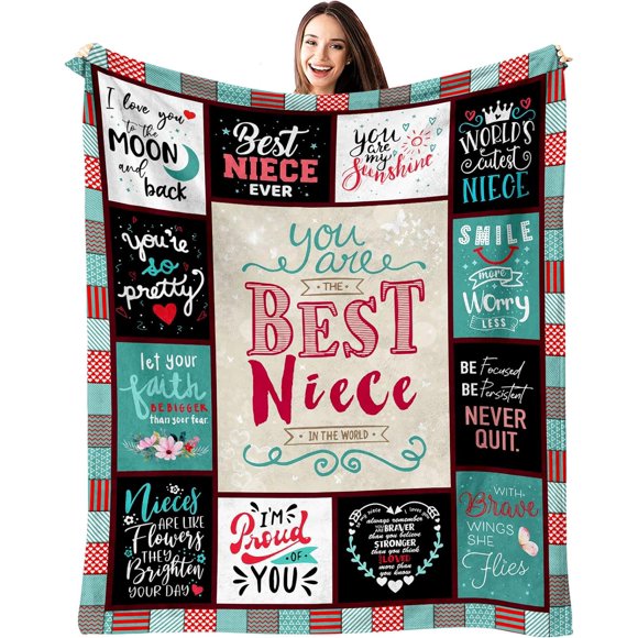 XZYG Niece Graduation Gifts Birthday Gifts for Niece Adult Niece Gifts from Auntie Niece Gifts from Aunt Birthday Gifts for Niece from Uncle to My Niece Gifts Throw Blanket(50*60inch)