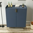 thumbnail image 2 of CQSXDA Functional 2 Doors Wine Bar Cabinet With Soft-Closing Hinges And Adjustable Shelf, Buffet For Kitchen And Dining Room, Blue, 2 of 13