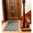 thumbnail image 3 of Stair Treads Non-Skid Safety Stair Mat, Landing Rug | Trellisville Collection Slip Resistant Indoor carpets for Home (Includes Adhesive Tape) | 2 ft x 3 ft Vibrant, Teal-White, 3 of 7