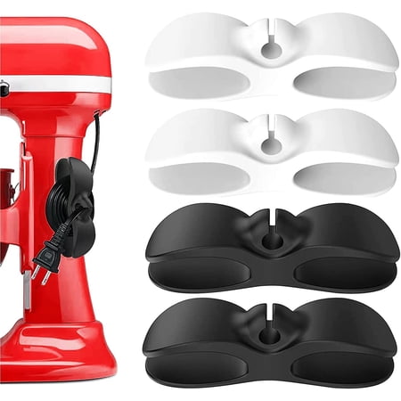 Cord Organizer for Appliances, Kitchen Cord Wrap, Cable Organizer Stick Firmly on Appliances Mixer, Coffee Maker, Toaster, Pressure Cooker, Air Fryer and Other Appliances (Black, White)