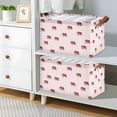 thumbnail image 2 of Yayeee Foldable Storage Basket for Shelves Waterproof Cloth Bins with Handles, Cartoon Elephant Pattern, 2 of 7