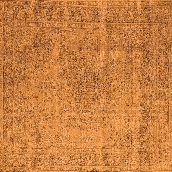 Ahgly Company Indoor Square Oriental Orange Industrial Area Rugs, 3' Square