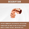 thumbnail image 3 of ProPress Plumbing Copper Fitting - Lead-Free 90-Degree PEX Elbow Copper Pipe Fitting - 1/2" Push Fit Elbow Copper Press Fitting Connection PEX Pipe, 3 of 6